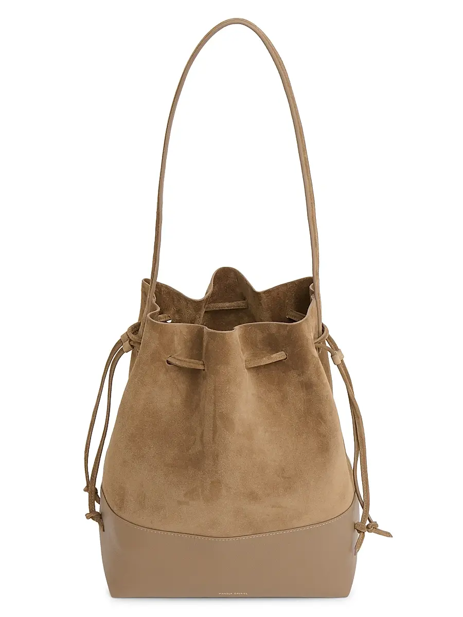 MANSUR GAVRIEL Women's Leather & Suede Drawstring Bucket Bag | Thumbnail 3