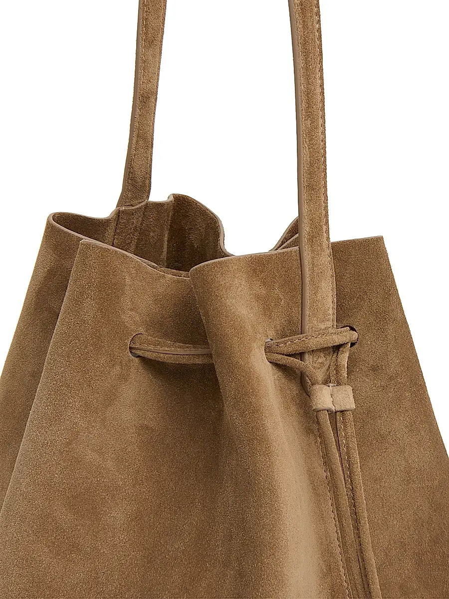 MANSUR GAVRIEL Women's Leather & Suede Drawstring Bucket Bag | Thumbnail 4