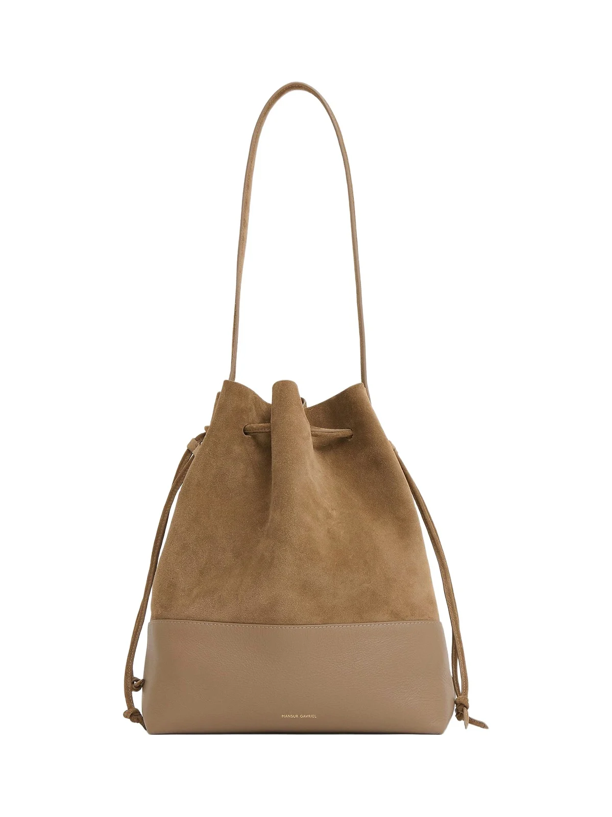 Women's Leather & Suede Drawstring Bucket Bag