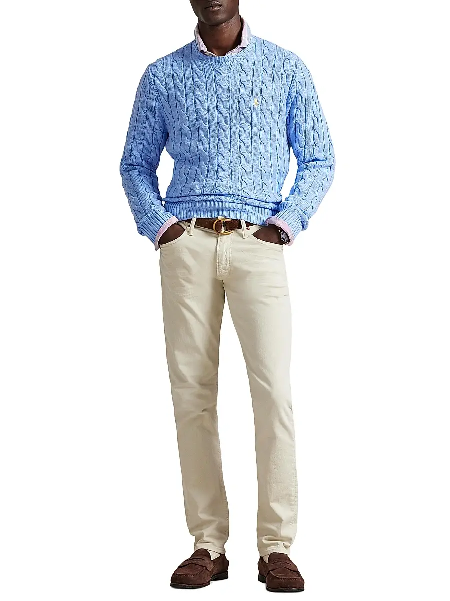 Polo Ralph Lauren Men's Cable-Knit Roving Cotton Sweater | Thumbnail 2 Polo Ralph Lauren Men's Cable-Knit Roving Cotton Sweater | Thumbnail 2