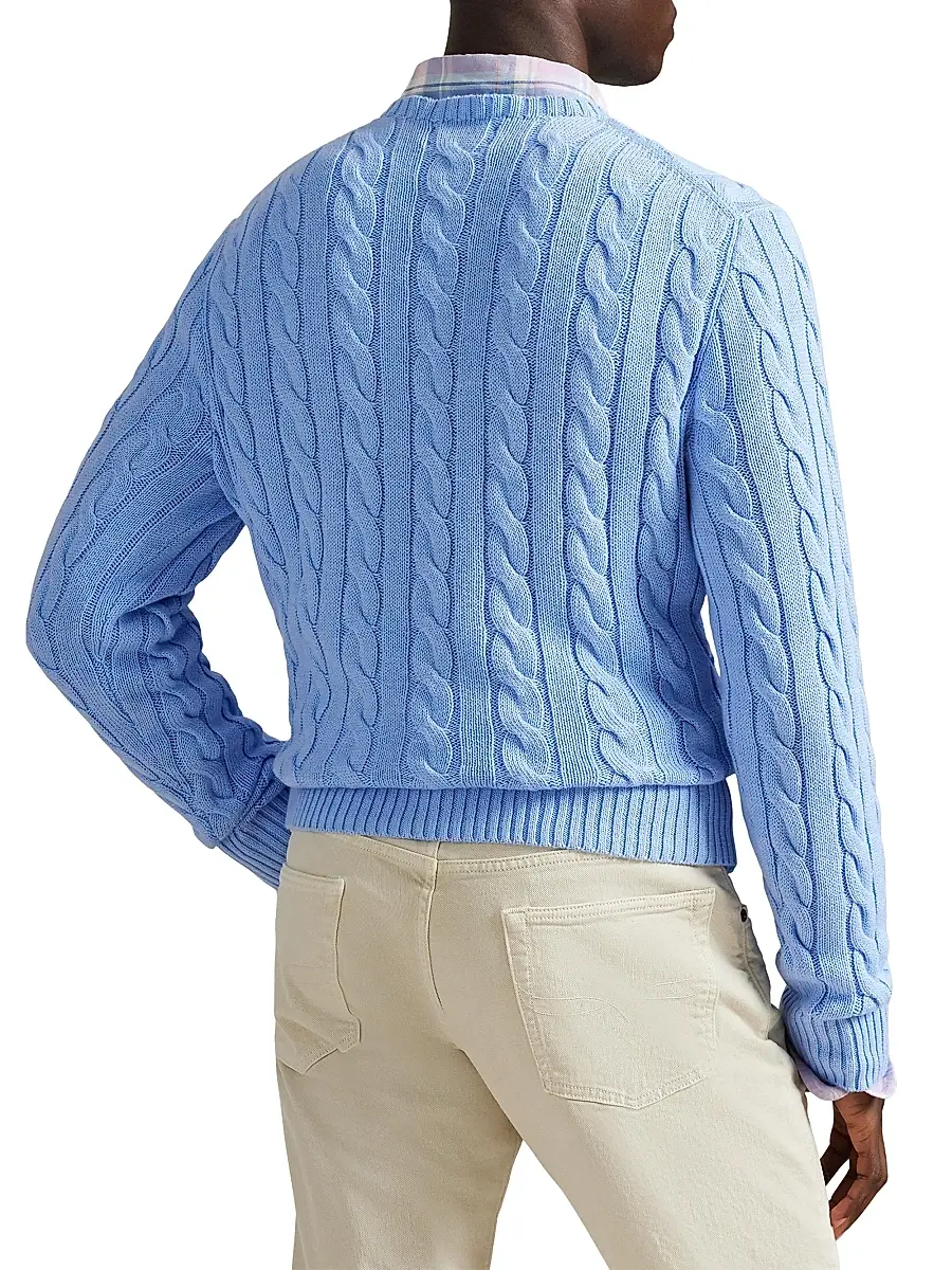 Polo Ralph Lauren Men's Cable-Knit Roving Cotton Sweater | Thumbnail 4 Polo Ralph Lauren Men's Cable-Knit Roving Cotton Sweater | Thumbnail 4