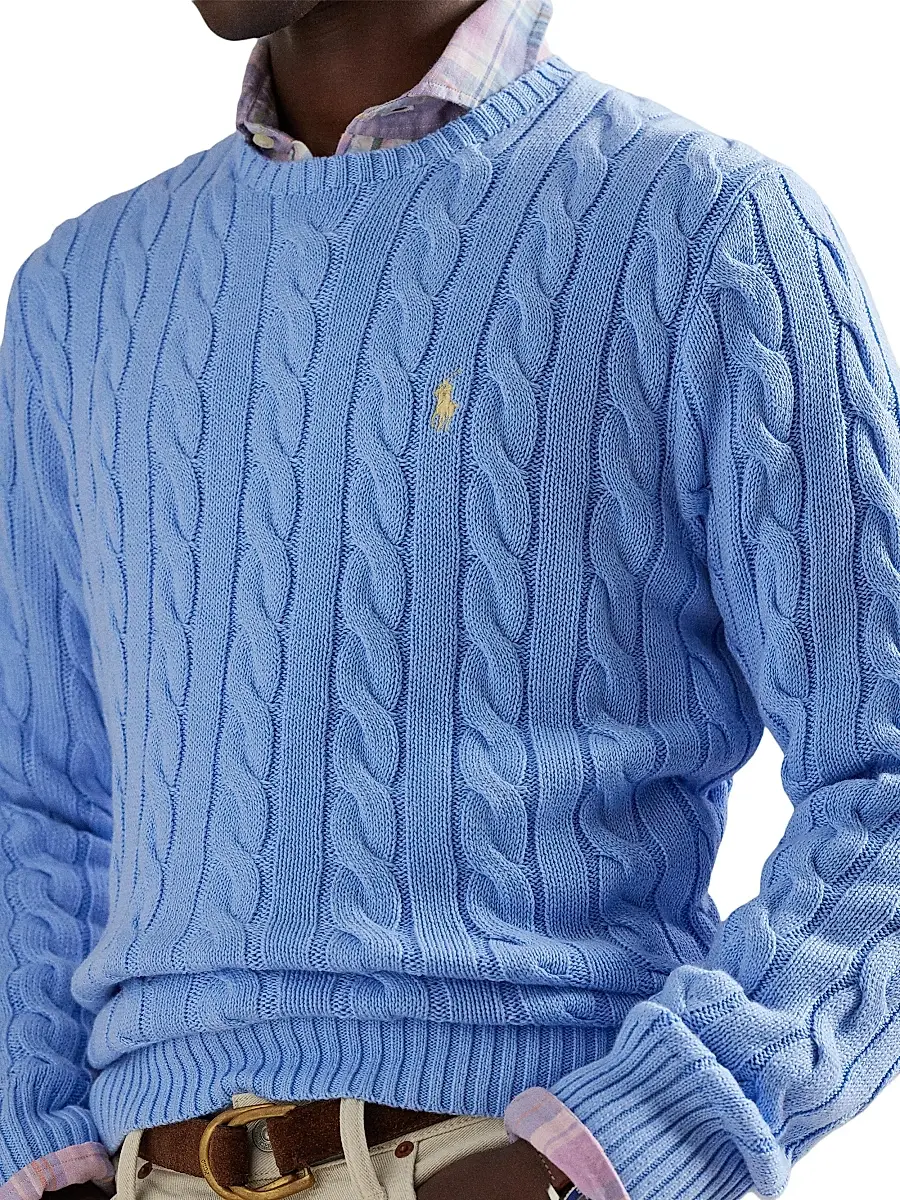 Polo Ralph Lauren Men's Cable-Knit Roving Cotton Sweater | Thumbnail 5 Polo Ralph Lauren Men's Cable-Knit Roving Cotton Sweater | Thumbnail 5