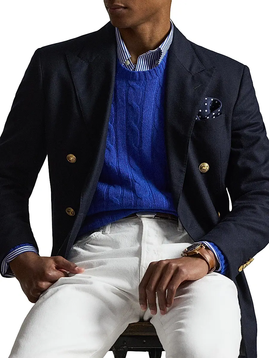 Polo Ralph Lauren Men's Cashmere Cable-Knit Sweater | Thumbnail 4 Polo Ralph Lauren Men's Cashmere Cable-Knit Sweater | Thumbnail 4