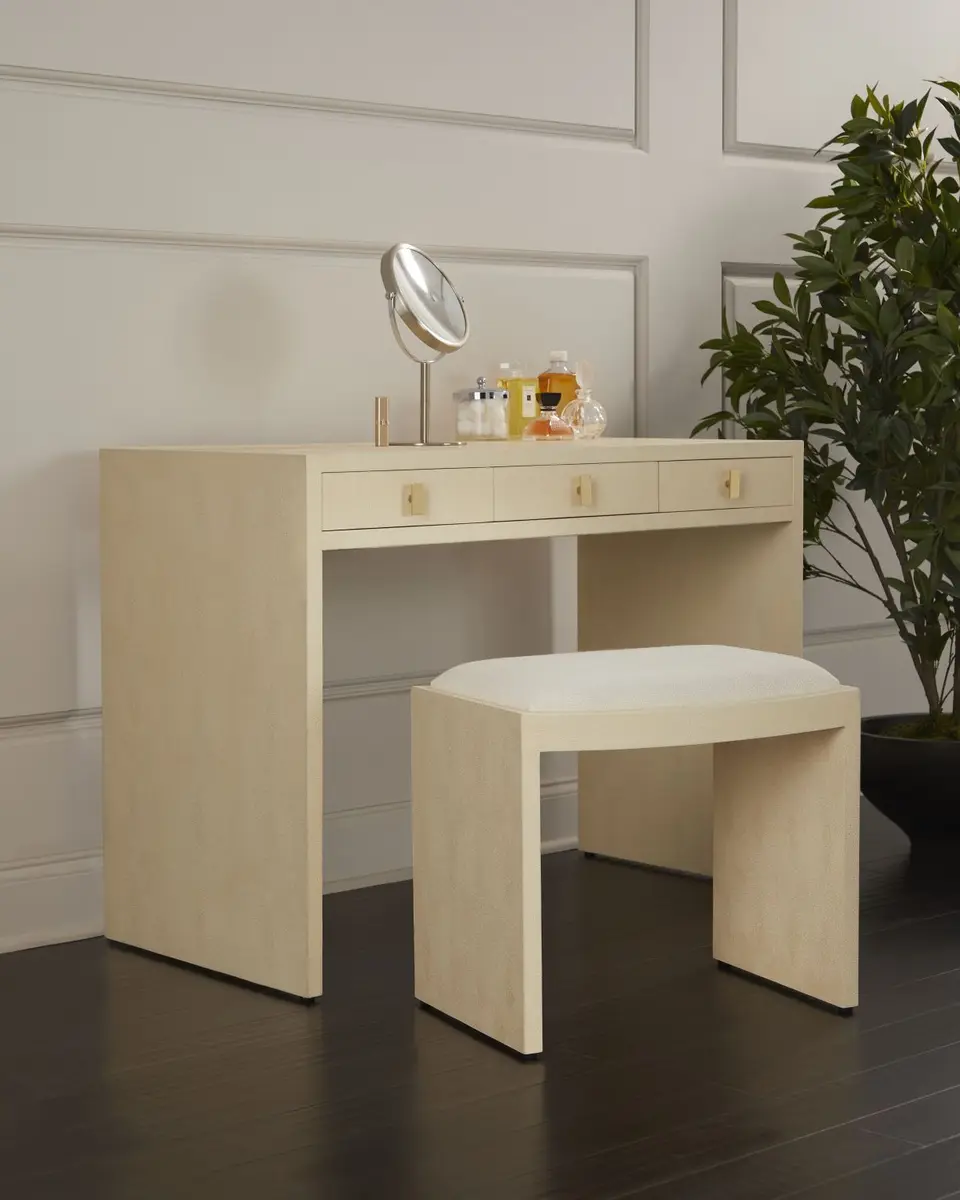AERIN Faux Shagreen Vanity Table and Stool | Thumbnail 5 AERIN Faux Shagreen Vanity Table and Stool | Thumbnail 5