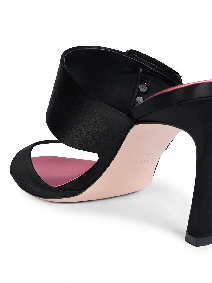Roger Vivier Women's Trompette 85MM Strass Crystal Buckle Satin Mules | Thumbnail 7 Roger Vivier Women's Trompette 85MM Strass Crystal Buckle Satin Mules | Thumbnail 7