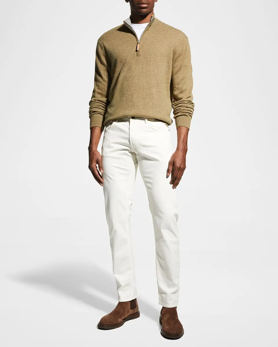 Neiman Marcus Men's Wool-Cashmere 1/4-Zip Sweater | Thumbnail 2