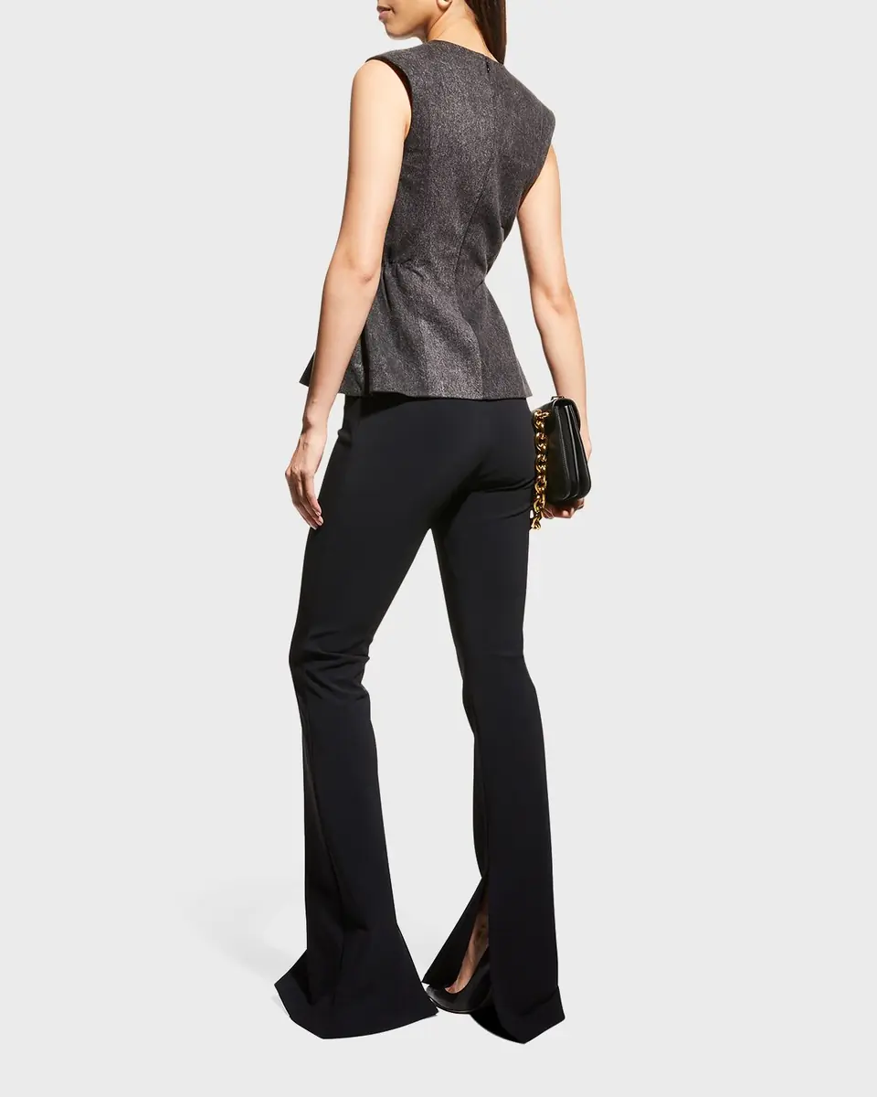 Adam Lippes Neoprene Slit-Cuff Flare Pants | Thumbnail 2