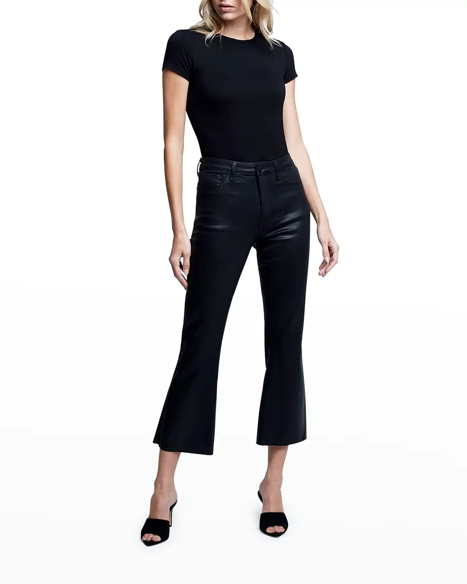 L'Agence Kendra High-Rise Coated Crop Flare Jeans | Thumbnail 3 L'Agence Kendra High-Rise Coated Crop Flare Jeans | Thumbnail 3