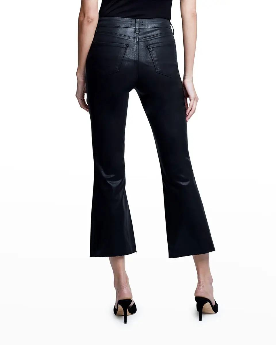 L'Agence Kendra High-Rise Coated Crop Flare Jeans | Thumbnail 4 L'Agence Kendra High-Rise Coated Crop Flare Jeans | Thumbnail 4