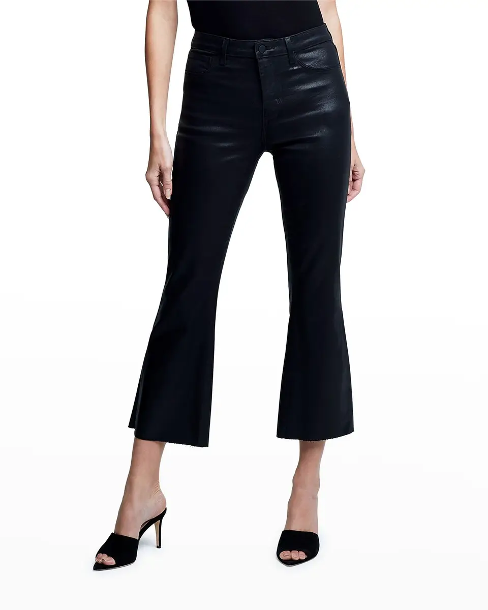Kendra High-Rise Coated Crop Flare Jeans Kendra High-Rise Coated Crop Flare Jeans