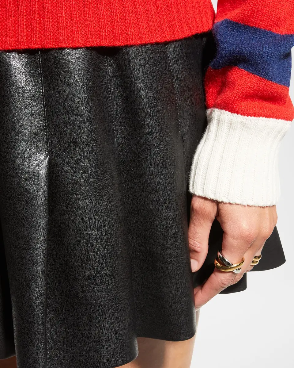 Alice + Olivia Carter Vegan Leather Pleated Mini Skirt | Thumbnail 5 Alice + Olivia Carter Vegan Leather Pleated Mini Skirt | Thumbnail 5