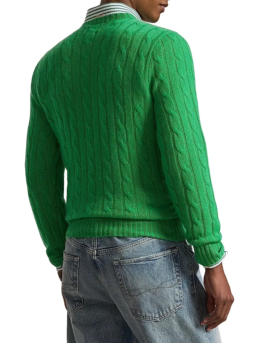 Polo Ralph Lauren Men's Cashmere Cable-Knit Sweater | Thumbnail 4 Polo Ralph Lauren Men's Cashmere Cable-Knit Sweater | Thumbnail 4