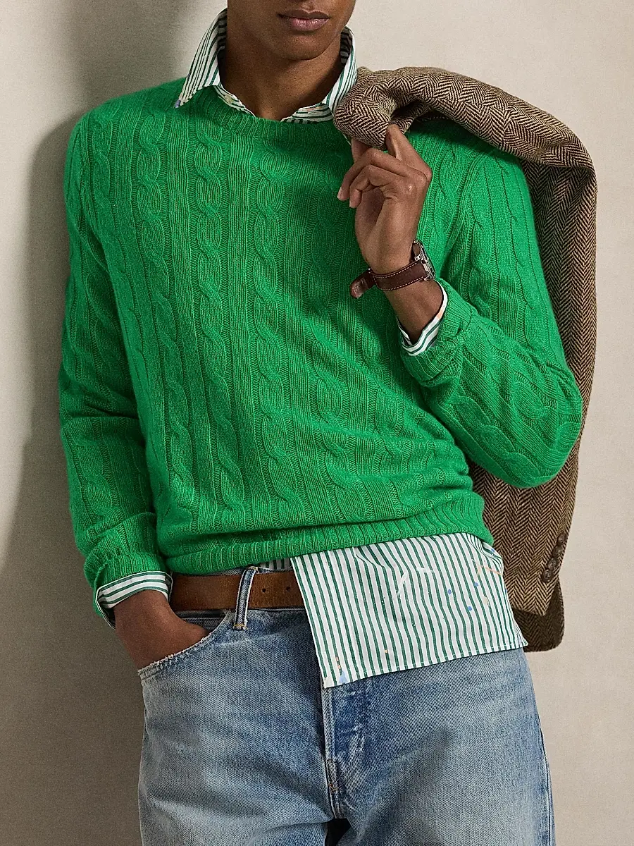 Polo Ralph Lauren Men's Cashmere Cable-Knit Sweater | Thumbnail 5 Polo Ralph Lauren Men's Cashmere Cable-Knit Sweater | Thumbnail 5