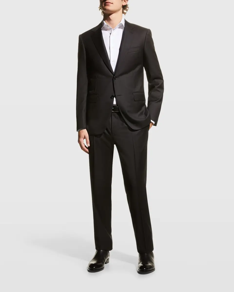 Canali Men's Solid Wool Two-Piece Suit | Thumbnail 2 Canali Men's Solid Wool Two-Piece Suit | Thumbnail 2