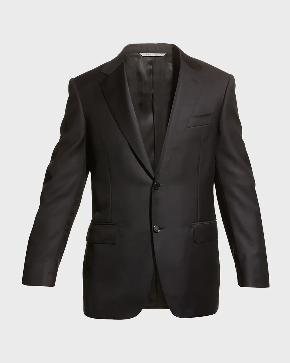 Canali Men's Solid Wool Two-Piece Suit | Thumbnail 5 Canali Men's Solid Wool Two-Piece Suit | Thumbnail 5