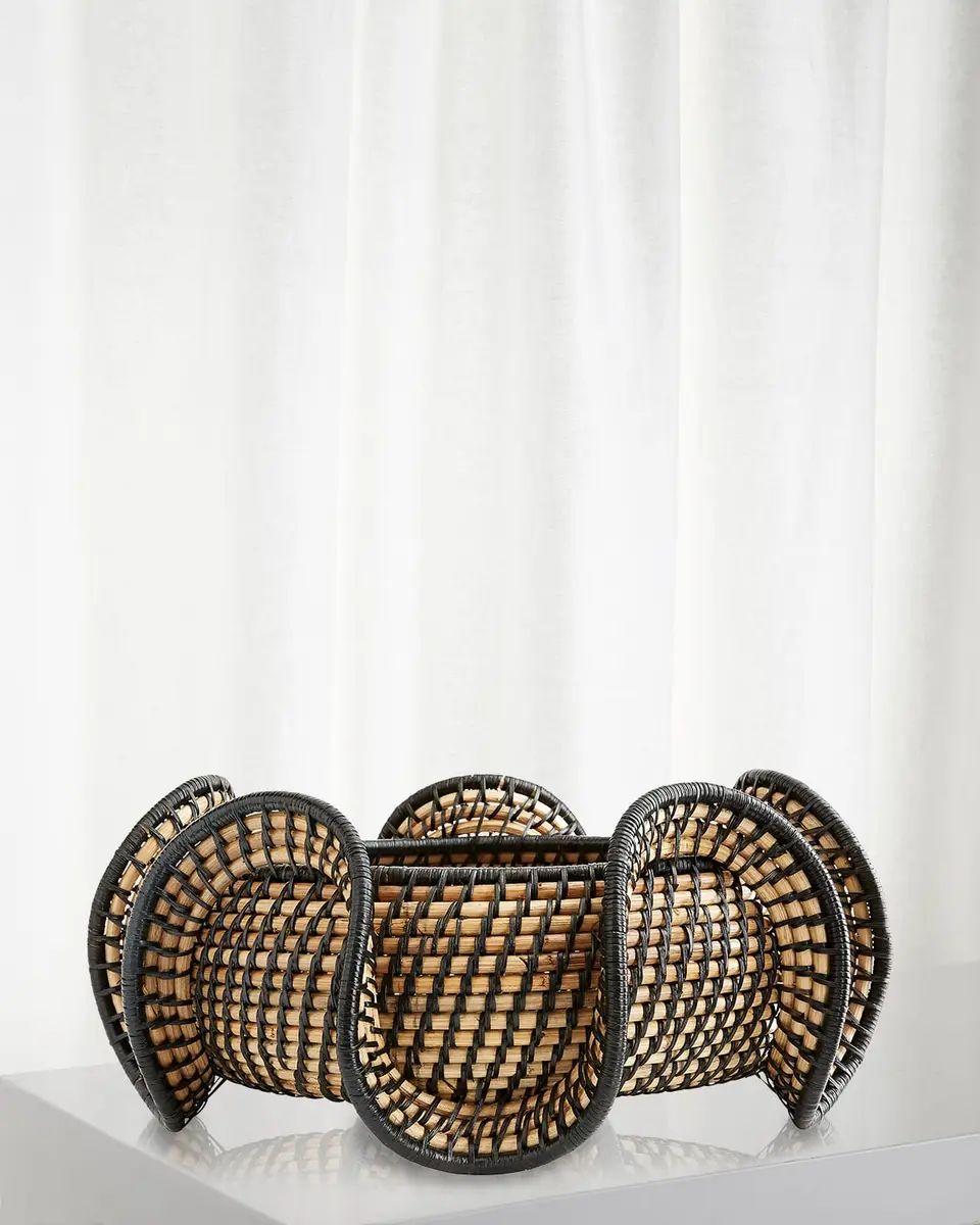 Arteriors Grisha Sculpted Rattan Centerpiece Bowl