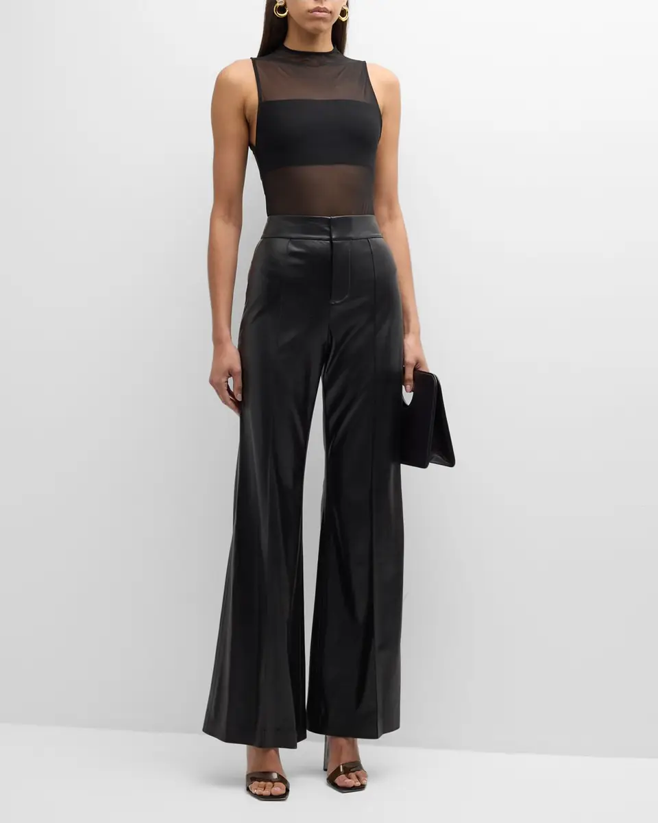 Alice + Olivia Dylan High-Waist Faux-Leather Pants | Thumbnail 2 Alice + Olivia Dylan High-Waist Faux-Leather Pants | Thumbnail 2