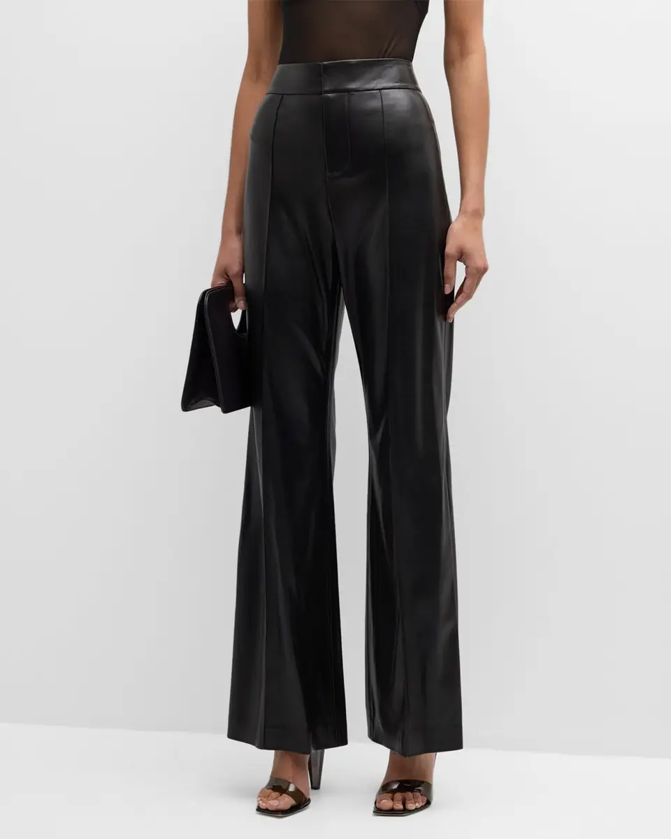 Alice + Olivia Dylan High-Waist Faux-Leather Pants | Thumbnail 4 Alice + Olivia Dylan High-Waist Faux-Leather Pants | Thumbnail 4