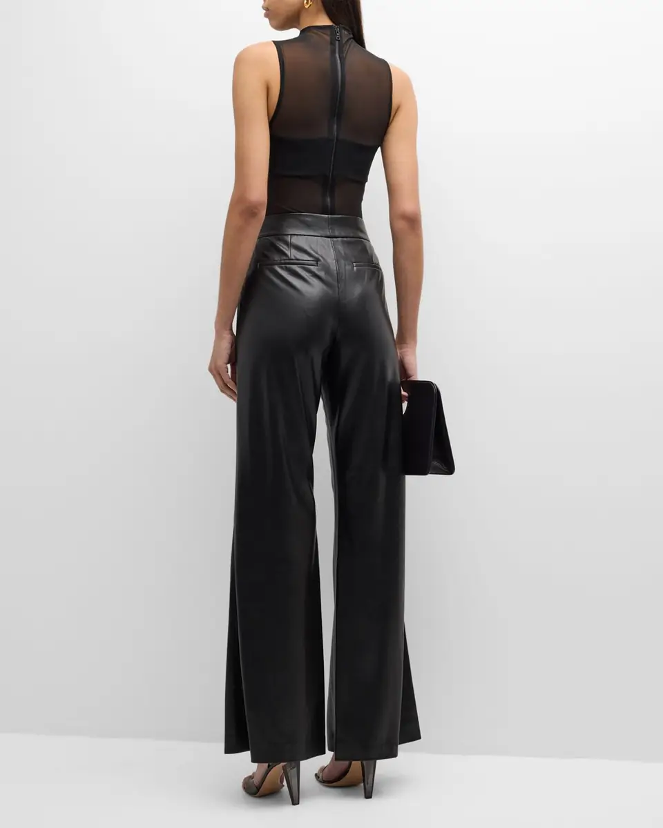 Alice + Olivia Dylan High-Waist Faux-Leather Pants | Thumbnail 6 Alice + Olivia Dylan High-Waist Faux-Leather Pants | Thumbnail 6
