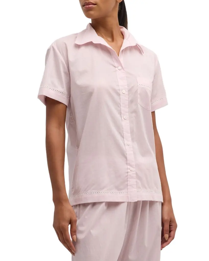 Pour Les Femmes Cotton Lawn Short-Sleeve Crop Pajama Set | Image 1 Pour Les Femmes Cotton Lawn Short-Sleeve Crop Pajama Set | Image 1