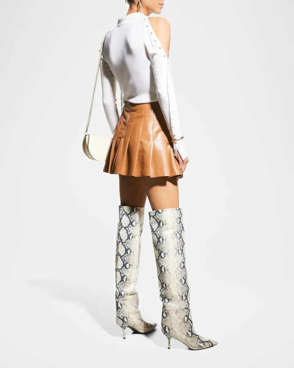 Alice + Olivia Carter Vegan Leather Pleated Mini Skirt | Thumbnail 2 Alice + Olivia Carter Vegan Leather Pleated Mini Skirt | Thumbnail 2