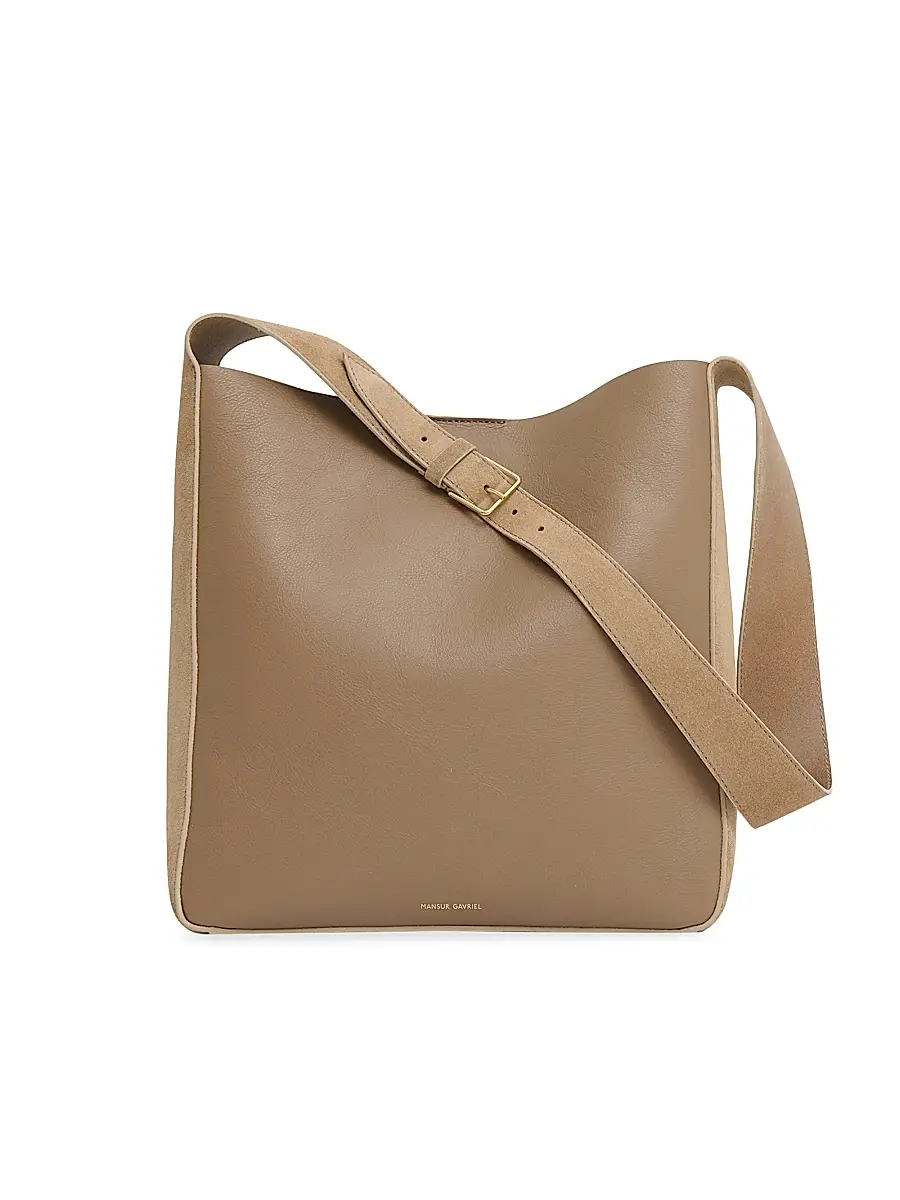 Mansur Gavriel Women's Leather & Suede Box Tote Bag - Anise | Image 1 Mansur Gavriel Women's Leather & Suede Box Tote Bag - Anise | Image 1