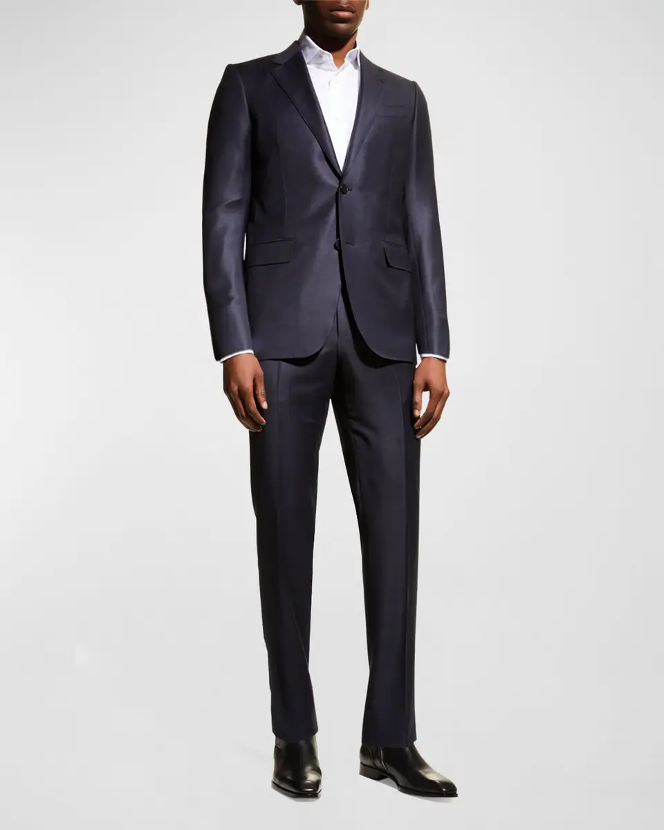 Zegna Men's Wool Tic-Weave Suit | Thumbnail 2 Zegna Men's Wool Tic-Weave Suit | Thumbnail 2