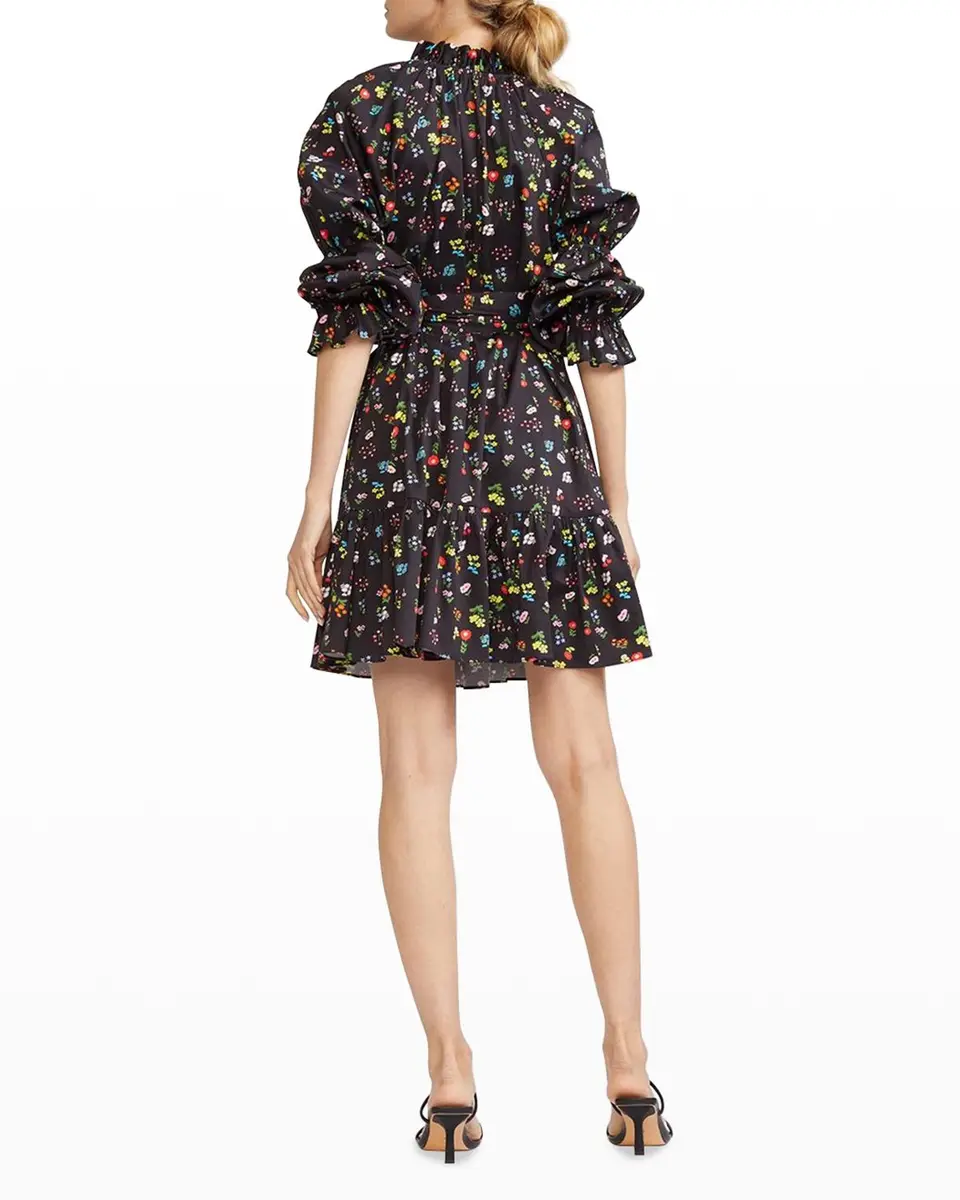 Cynthia Rowley Betty Floral-Print Tassel-Tie Dress | Thumbnail 4 Cynthia Rowley Betty Floral-Print Tassel-Tie Dress | Thumbnail 4