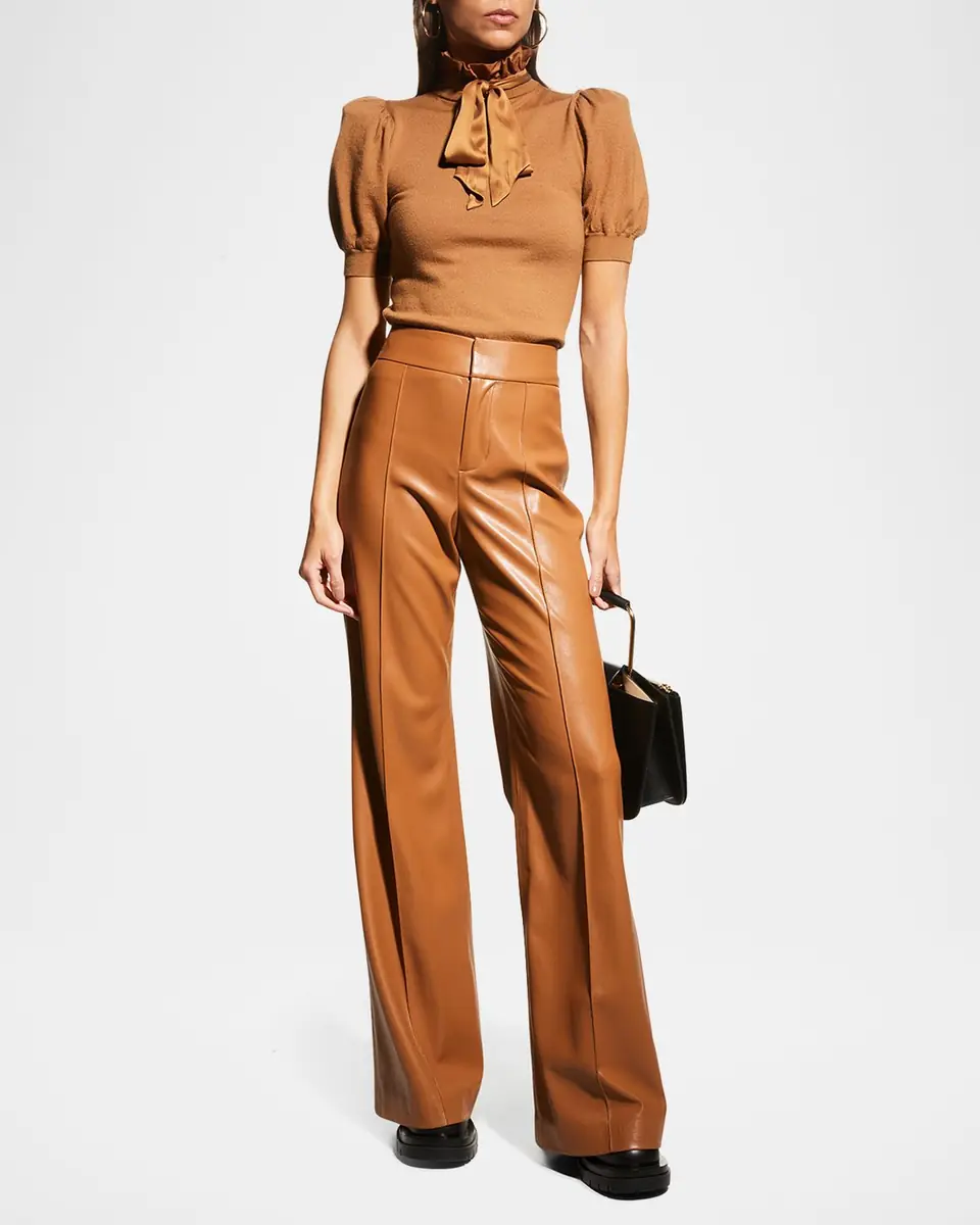 Alice + Olivia Dylan High-Waist Faux-Leather Pants | Thumbnail 2 Alice + Olivia Dylan High-Waist Faux-Leather Pants | Thumbnail 2