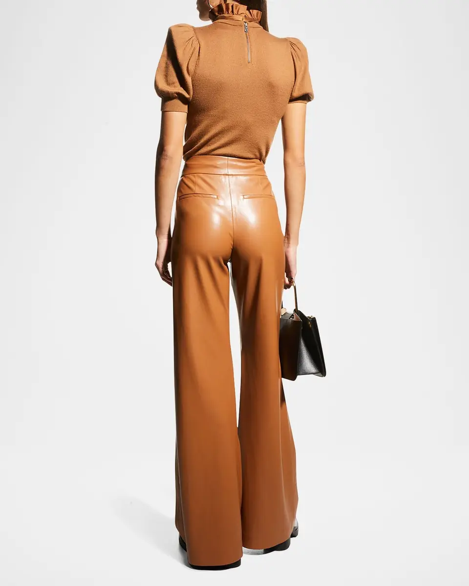 Alice + Olivia Dylan High-Waist Faux-Leather Pants | Thumbnail 3 Alice + Olivia Dylan High-Waist Faux-Leather Pants | Thumbnail 3