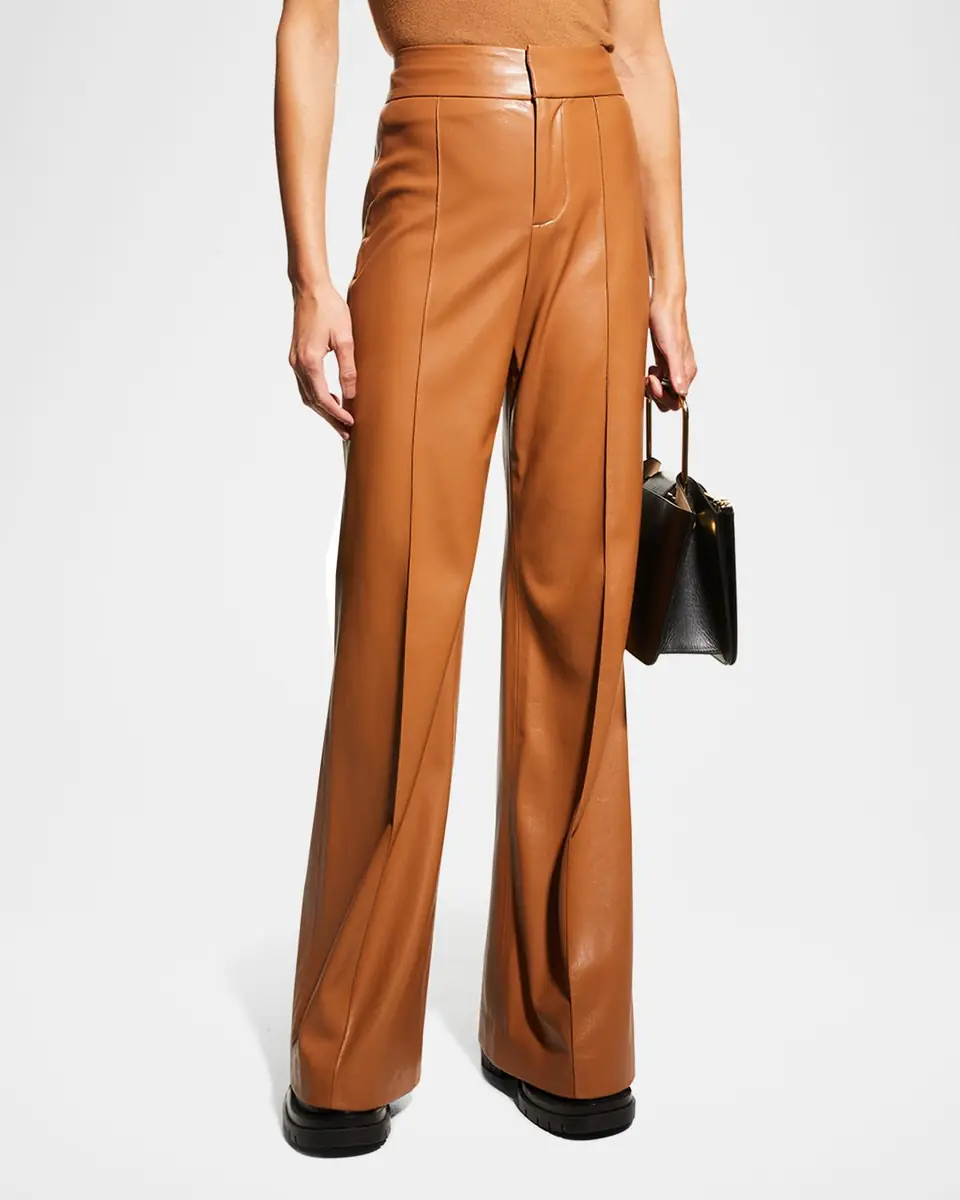 Alice + Olivia Dylan High-Waist Faux-Leather Pants | Thumbnail 4 Alice + Olivia Dylan High-Waist Faux-Leather Pants | Thumbnail 4