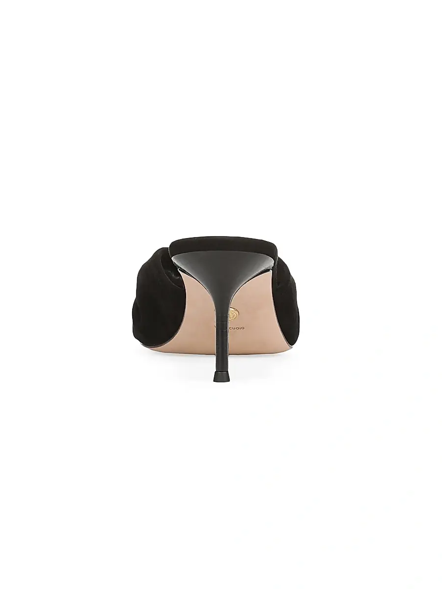 Veronica Beard Women's Tullia 65MM Gathered Suede Mules - Black | Thumbnail 3 Veronica Beard Women's Tullia 65MM Gathered Suede Mules - Black | Thumbnail 3