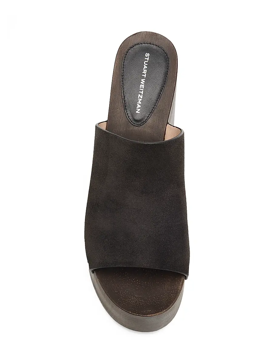 Stuart Weitzman Women's Kate 100MM Studded Suede Clogs | Thumbnail 5 Stuart Weitzman Women's Kate 100MM Studded Suede Clogs | Thumbnail 5