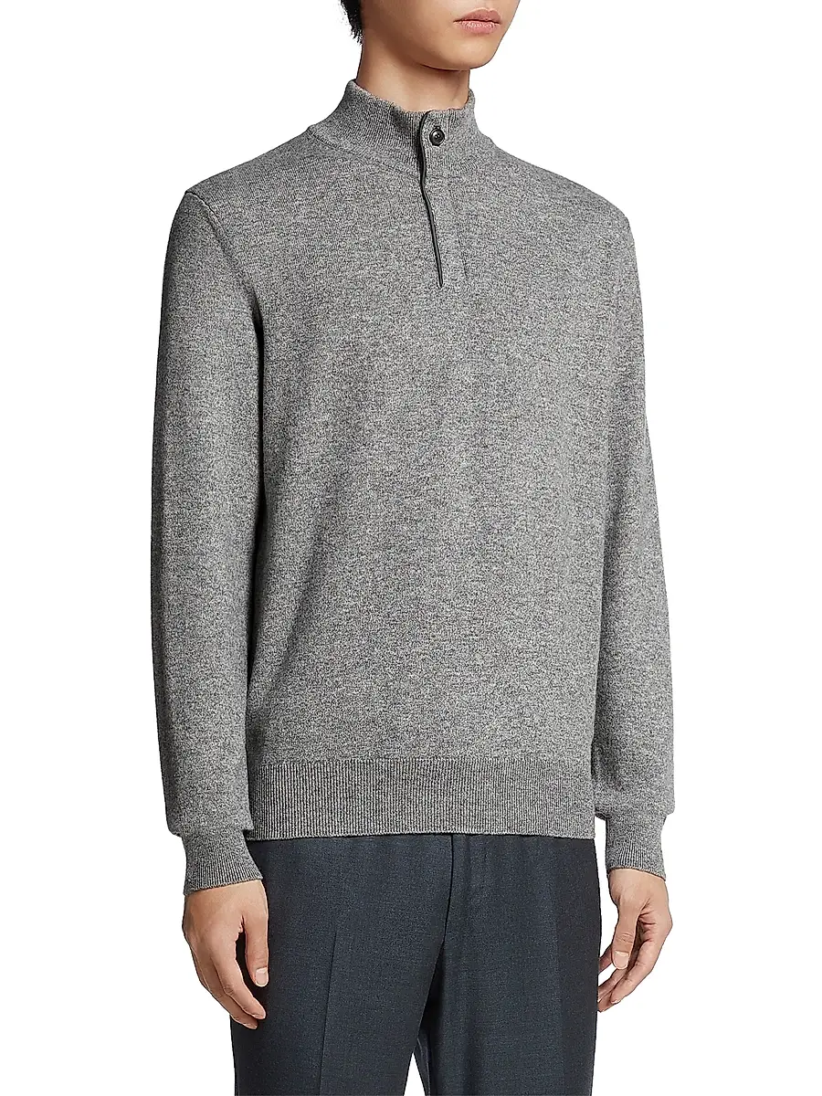 Zegna Men's Oasi Cashmere Sweater | Thumbnail 2