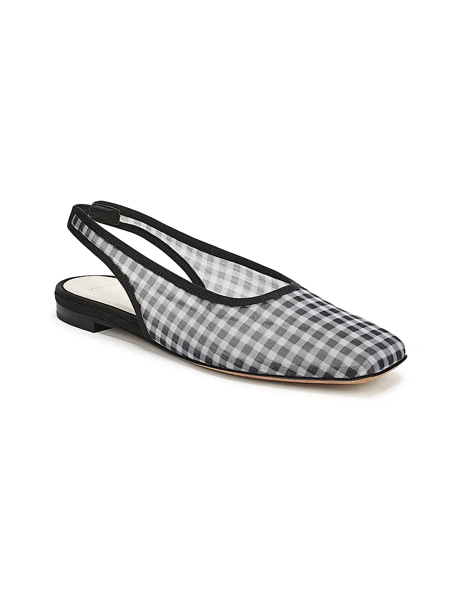 Vince Women's Daphne Gingham Mesh Slingback Flats | Thumbnail 2 Vince Women's Daphne Gingham Mesh Slingback Flats | Thumbnail 2