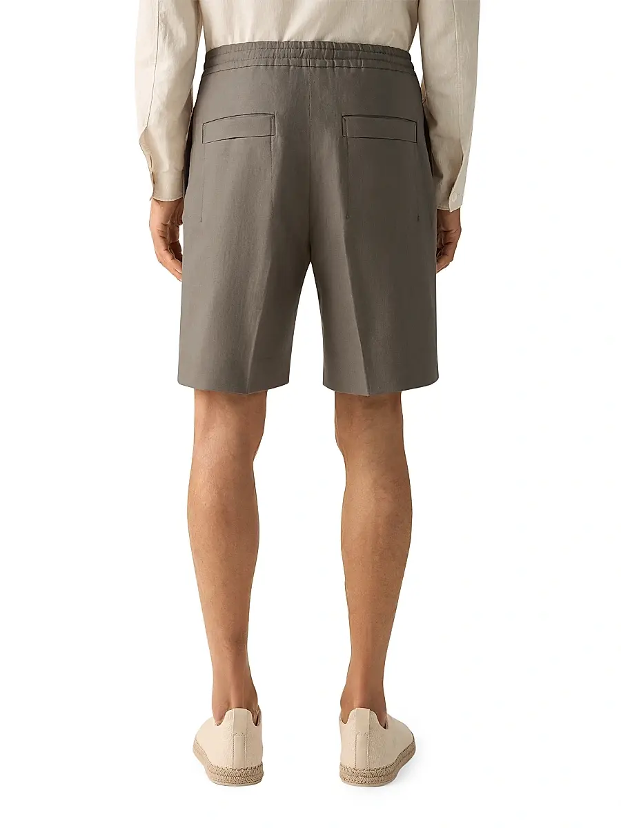 Zegna Men's Oasi Lino Shorts | Thumbnail 4