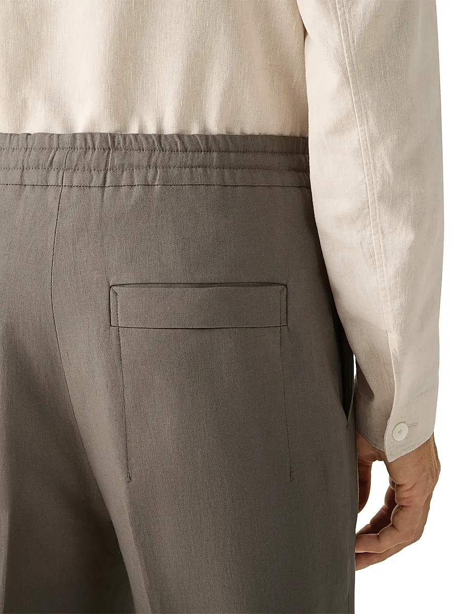 Zegna Men's Oasi Lino Shorts | Thumbnail 5