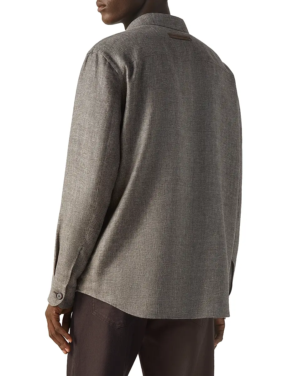 Zegna Men's Cashmere Linen and Silk Overshirt | Thumbnail 3 Zegna Men's Cashmere Linen and Silk Overshirt | Thumbnail 3