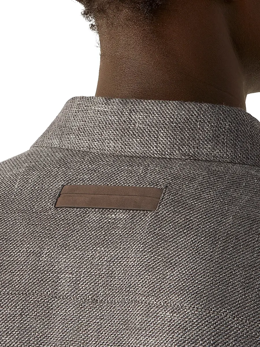 Zegna Men's Cashmere Linen and Silk Overshirt | Thumbnail 4 Zegna Men's Cashmere Linen and Silk Overshirt | Thumbnail 4