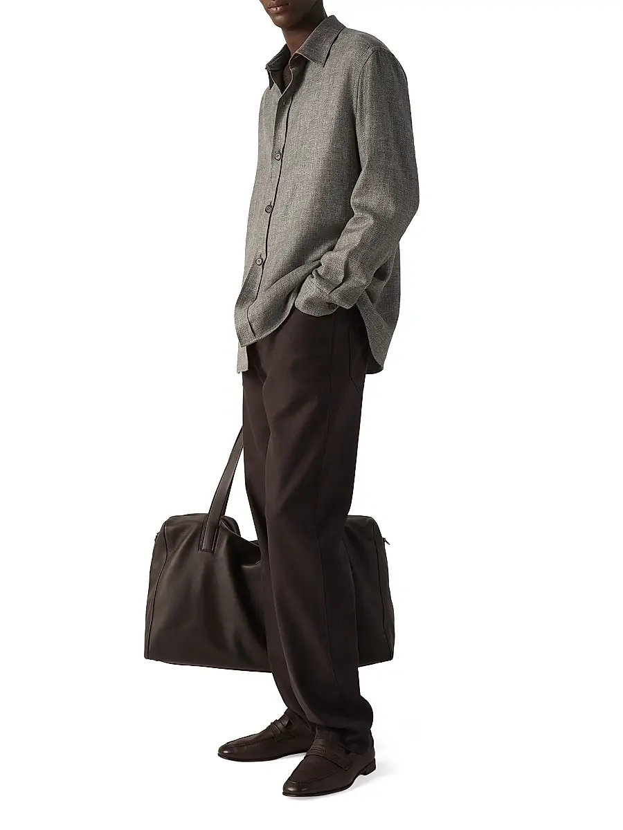 Zegna Men's Cashmere Linen and Silk Overshirt | Thumbnail 6 Zegna Men's Cashmere Linen and Silk Overshirt | Thumbnail 6