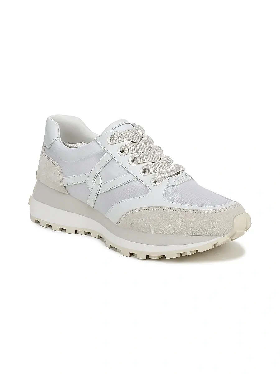 Veronica Beard Women's Valentina Ripstop & Leather Sneakers - Coconut Marmo | Thumbnail 2 Veronica Beard Women's Valentina Ripstop & Leather Sneakers - Coconut Marmo | Thumbnail 2