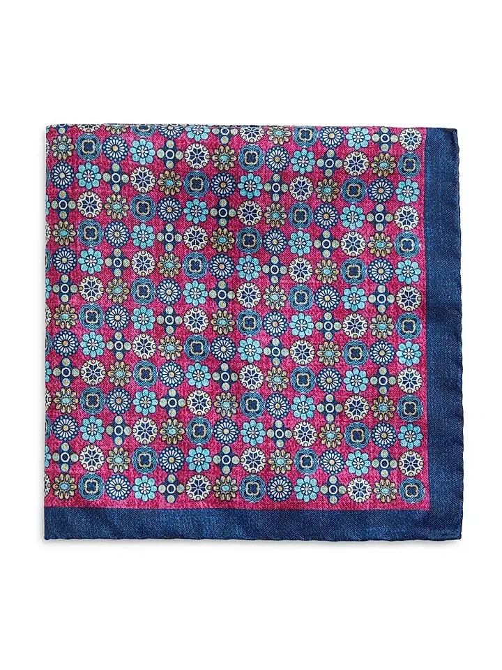 Men's Floral Silk Pocket Square