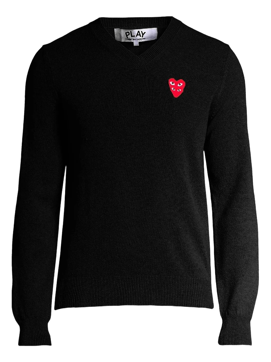 Men Play Double Heart V-Neck Pullover Men Play Double Heart V-Neck Pullover