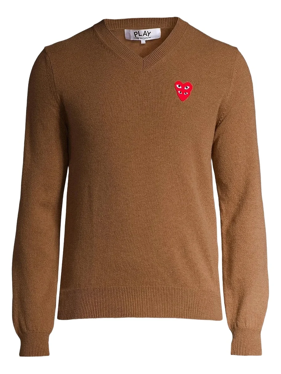 Men Play Double Heart V-Neck Pullover Men Play Double Heart V-Neck Pullover