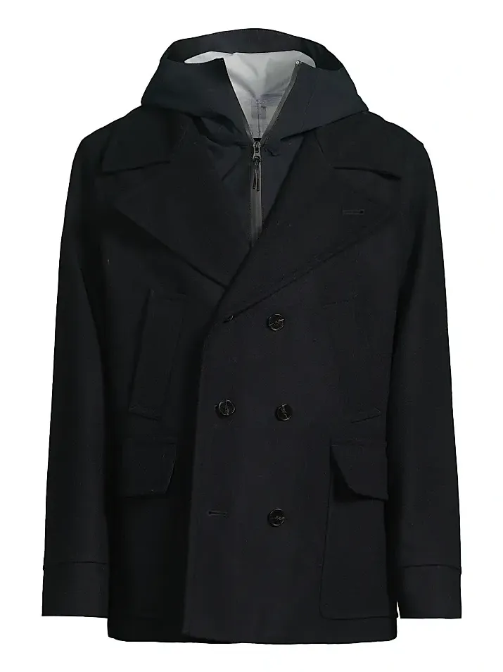 Paltò Men Fiorentina Wool Blend Regular-Fit Peacoat