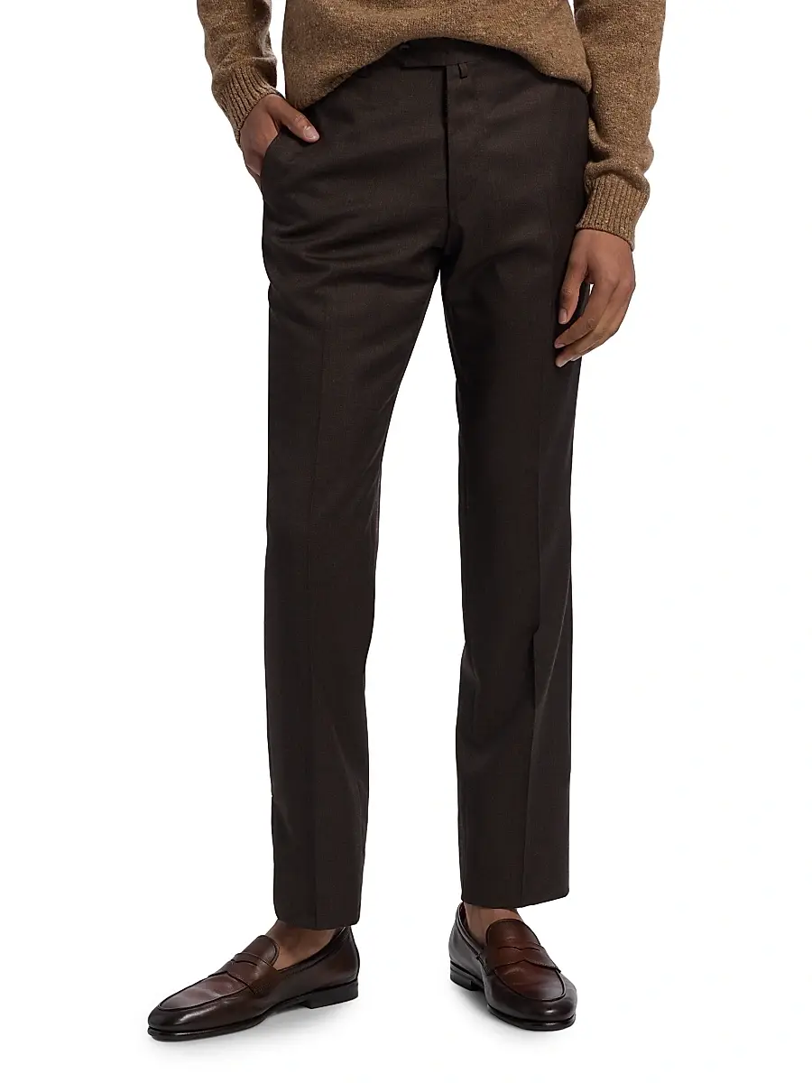 Saks Fifth Avenue Men's COLLECTION Basic Wool Dress Trousers | Thumbnail 3 Saks Fifth Avenue Men's COLLECTION Basic Wool Dress Trousers | Thumbnail 3