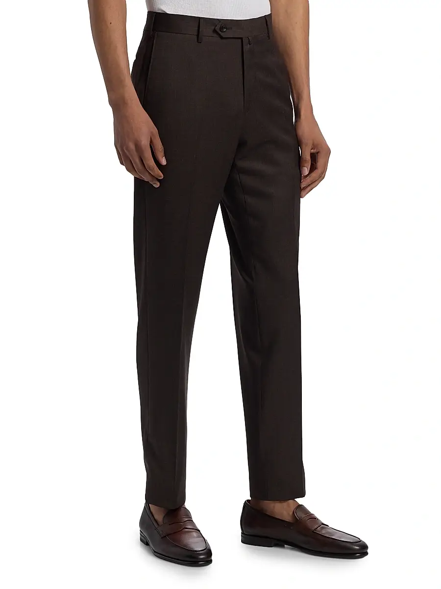 Saks Fifth Avenue Men's COLLECTION Basic Wool Dress Trousers | Thumbnail 4 Saks Fifth Avenue Men's COLLECTION Basic Wool Dress Trousers | Thumbnail 4