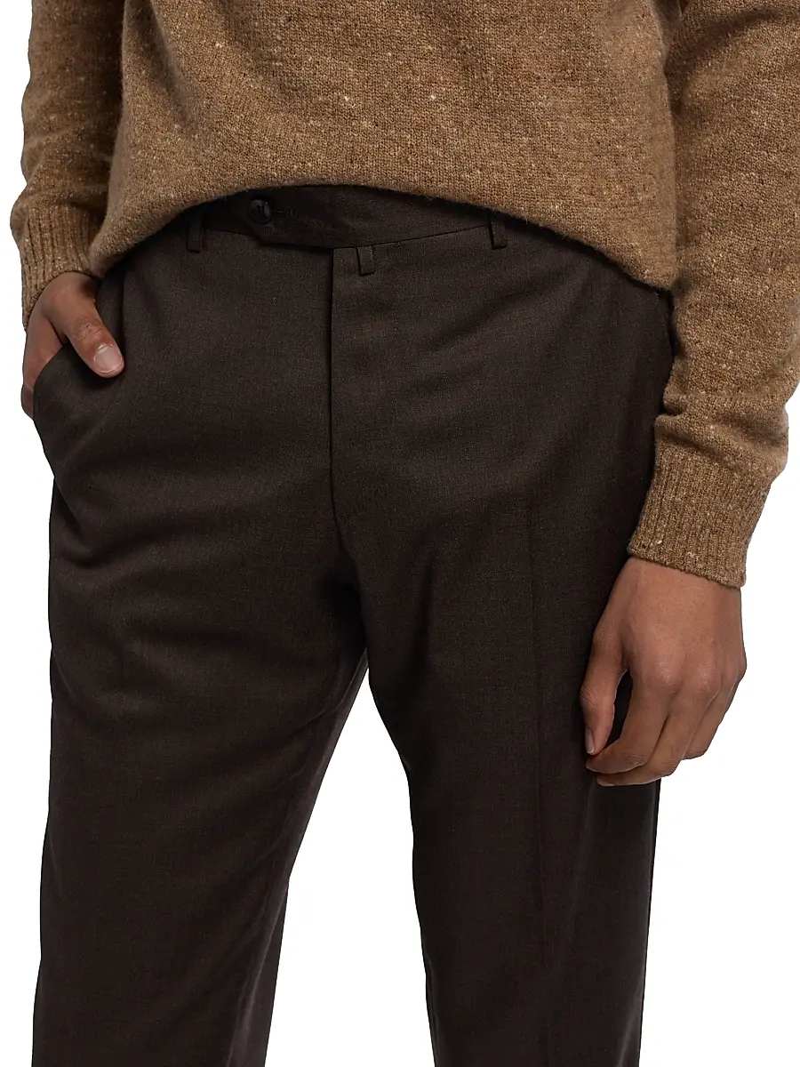 Saks Fifth Avenue Men's COLLECTION Basic Wool Dress Trousers | Thumbnail 6 Saks Fifth Avenue Men's COLLECTION Basic Wool Dress Trousers | Thumbnail 6