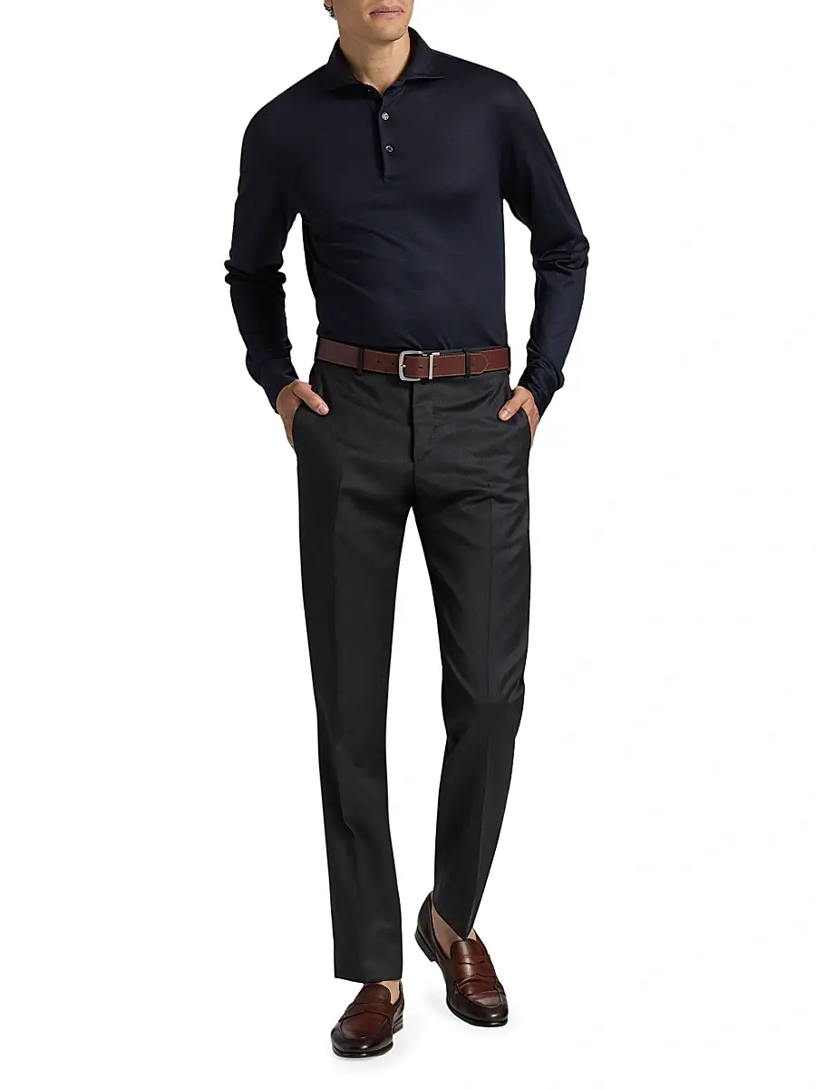Saks Fifth Avenue Men's COLLECTION Basic Wool Dress Trousers | Thumbnail 2 Saks Fifth Avenue Men's COLLECTION Basic Wool Dress Trousers | Thumbnail 2