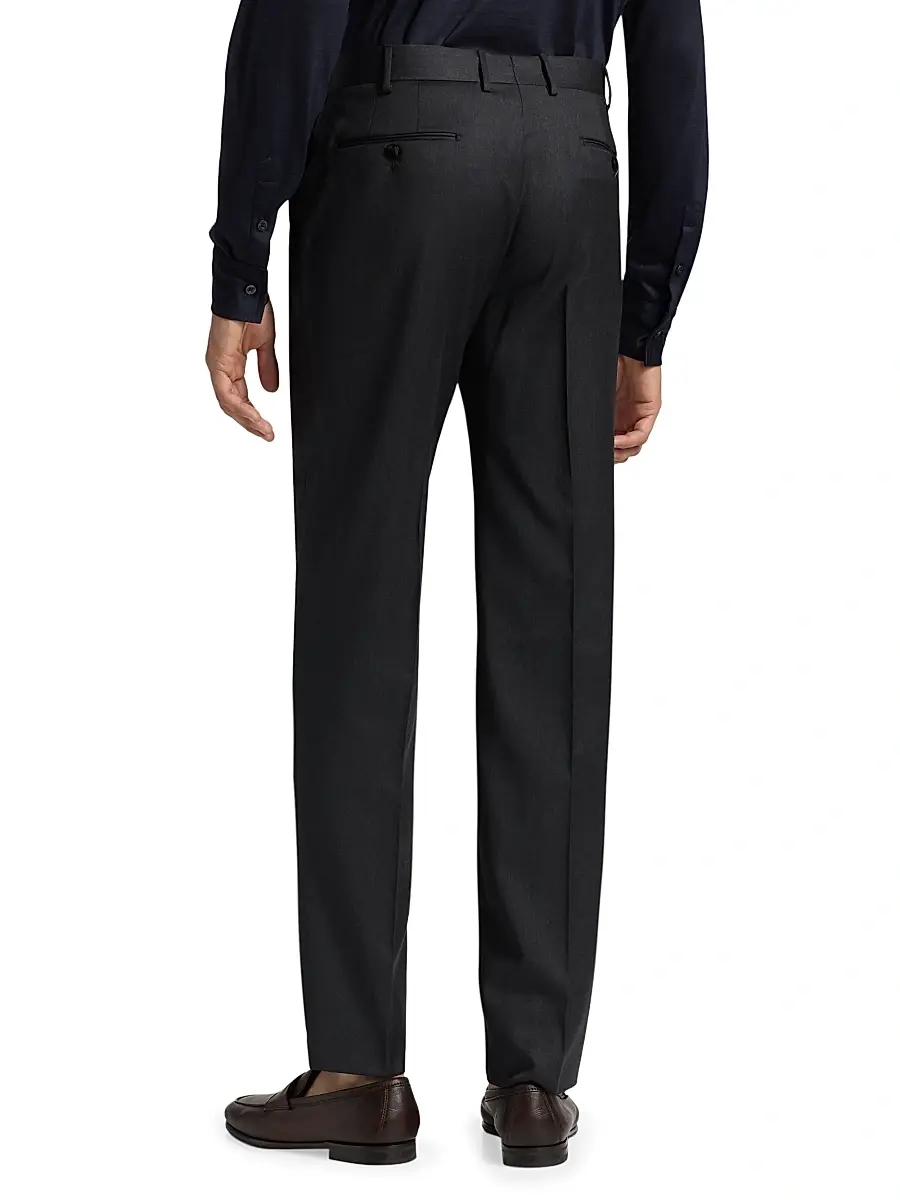 Saks Fifth Avenue Men's COLLECTION Basic Wool Dress Trousers | Thumbnail 5 Saks Fifth Avenue Men's COLLECTION Basic Wool Dress Trousers | Thumbnail 5